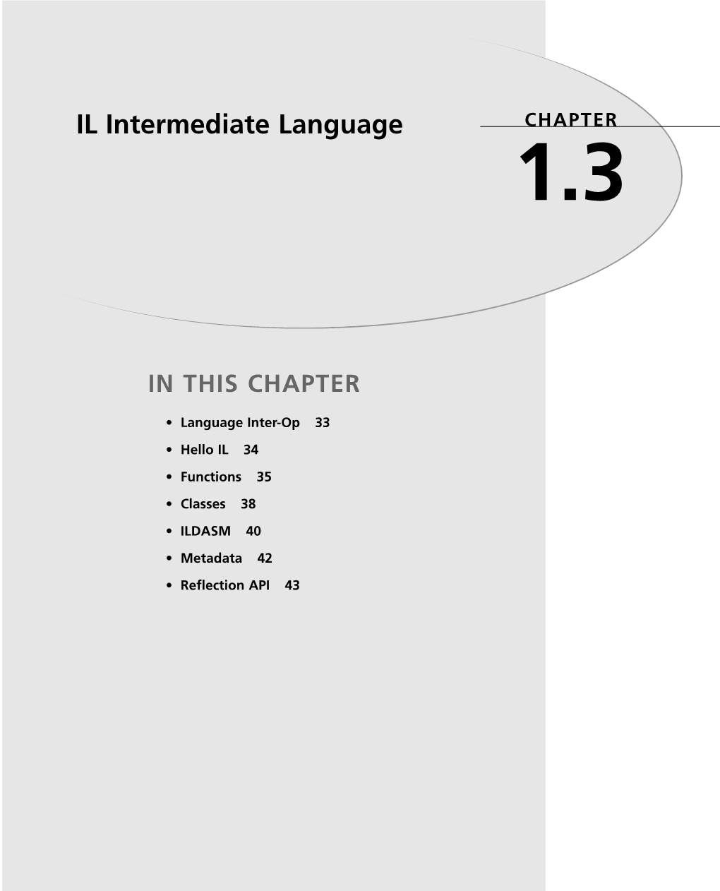 IL Intermediate Language CHAPTER 1.3