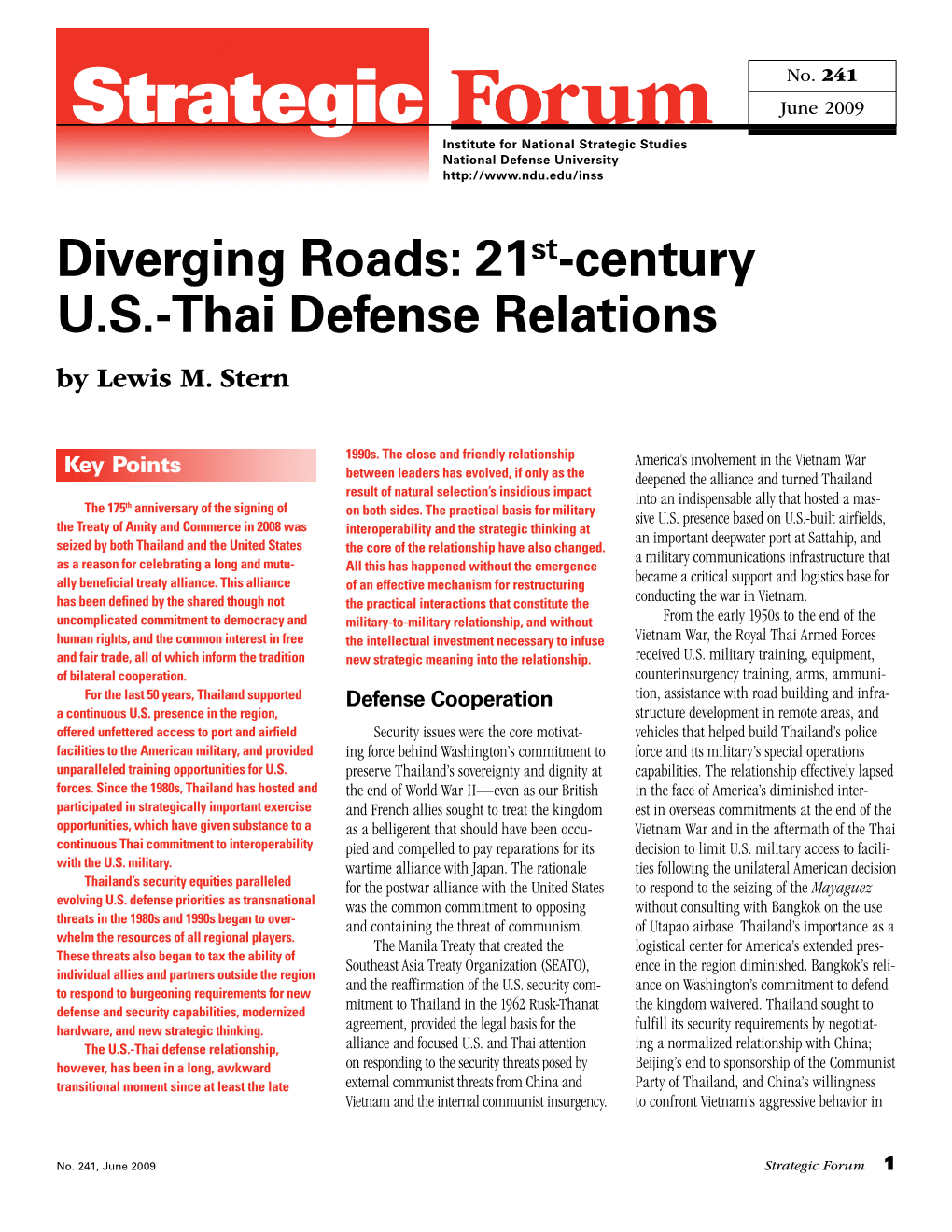 21St-Century US-Thai Defense Relations