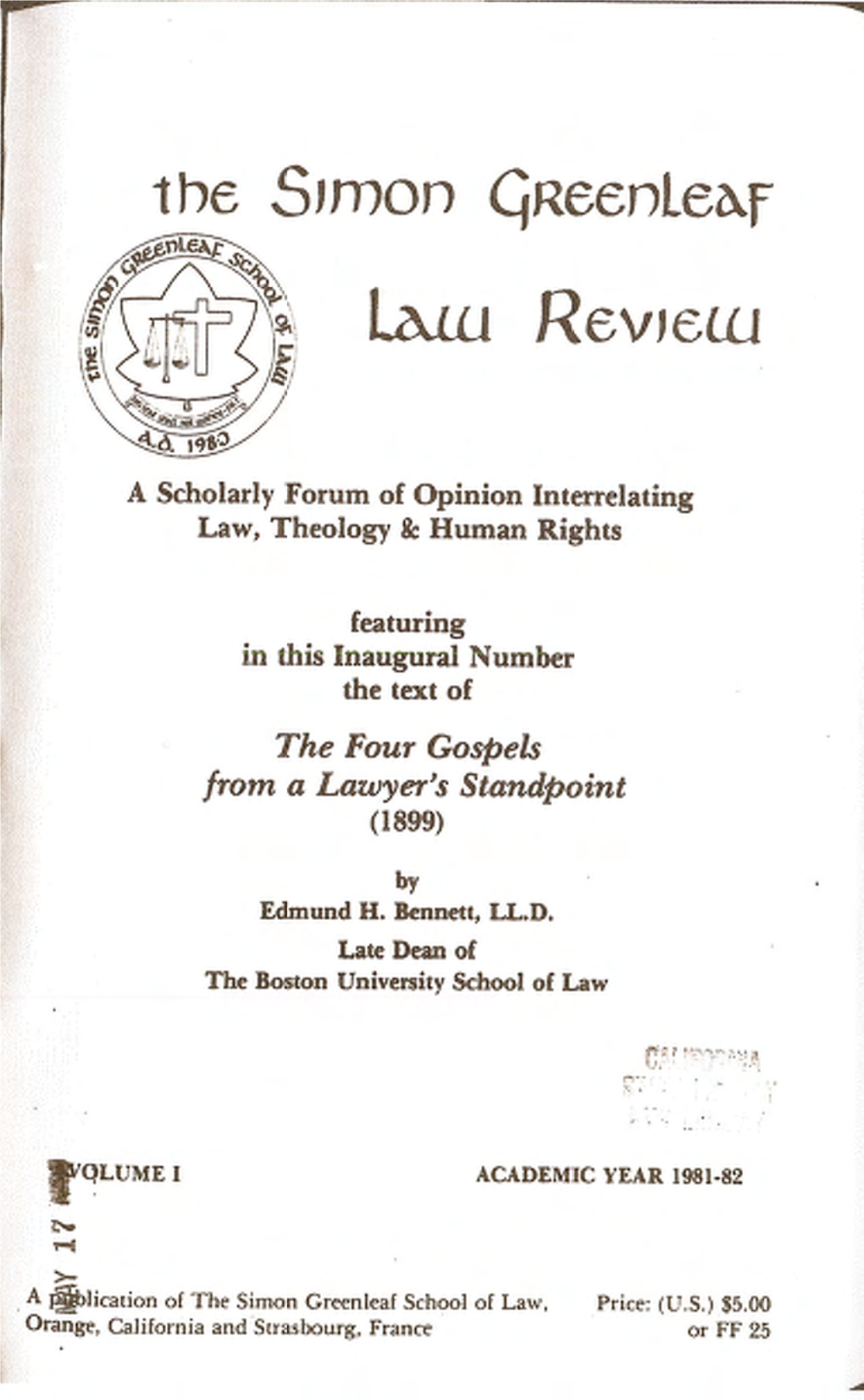 The Four Gospels from a Lawyer's Standpoint (1899)