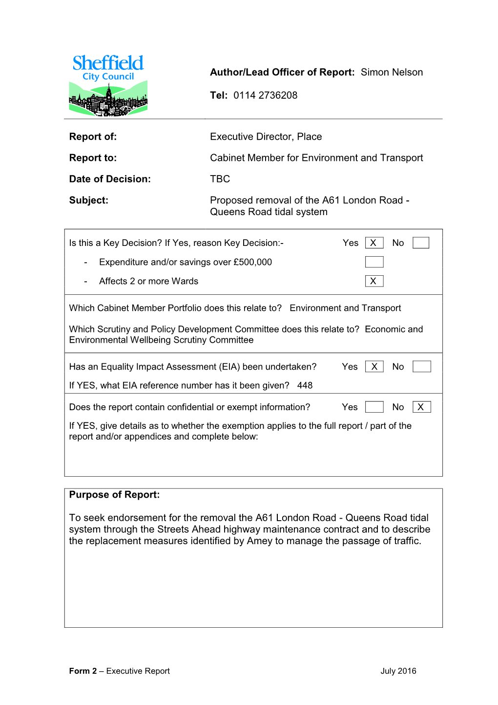 Draft Protocol for Cabinet Reports