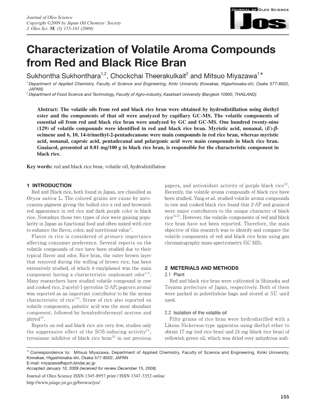Characterization of Volatile Aroma Compounds from Red and Black