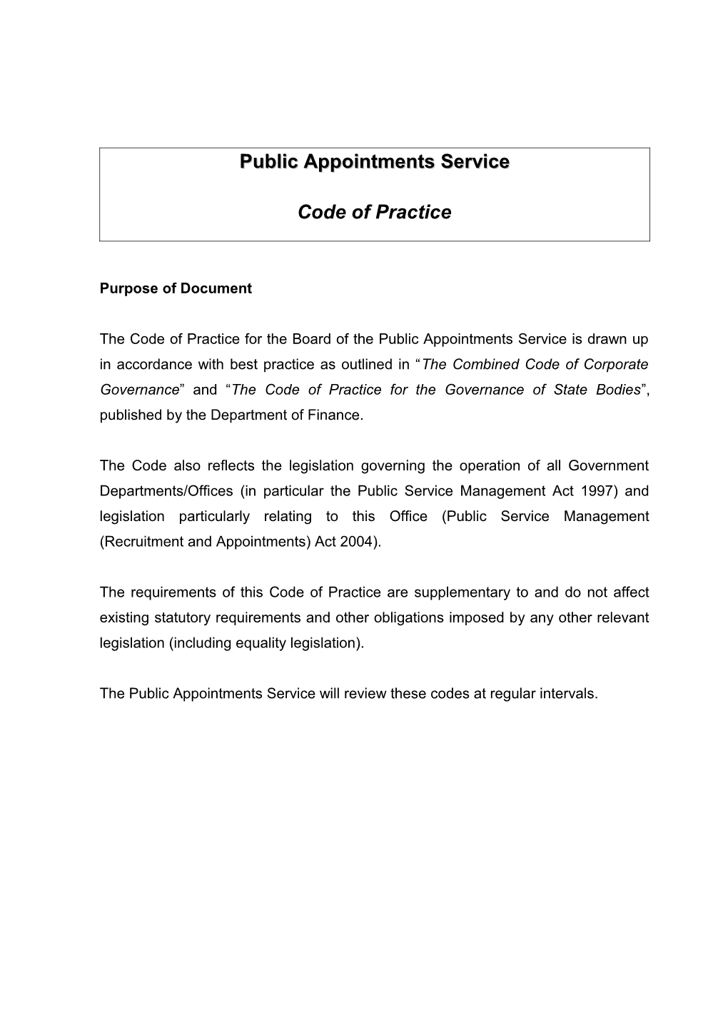 Public Appointments Service