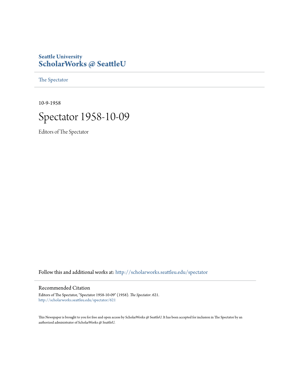 Spectator 1958-10-09 Editors of the Ps Ectator