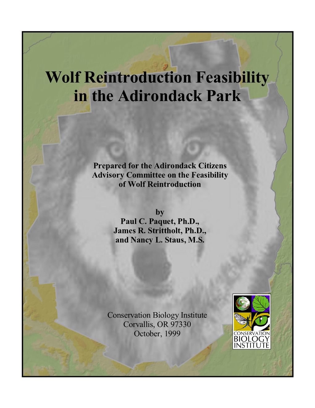 Wolf Reintroduction Feasibility in the Adirondack Park