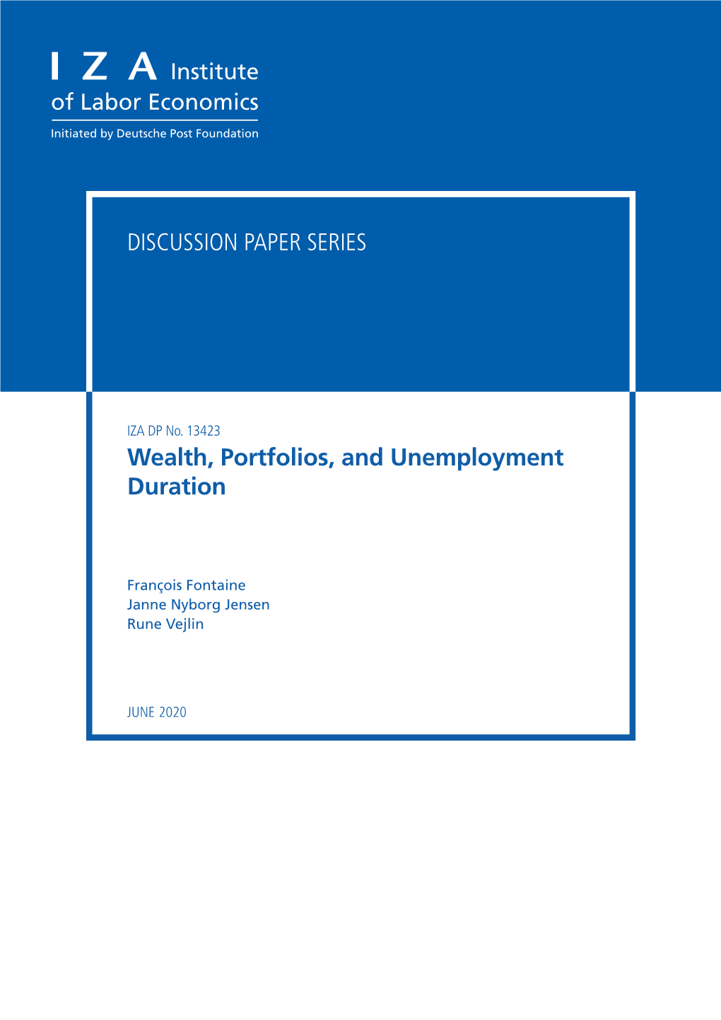 Wealth, Portfolios, and Unemployment Duration