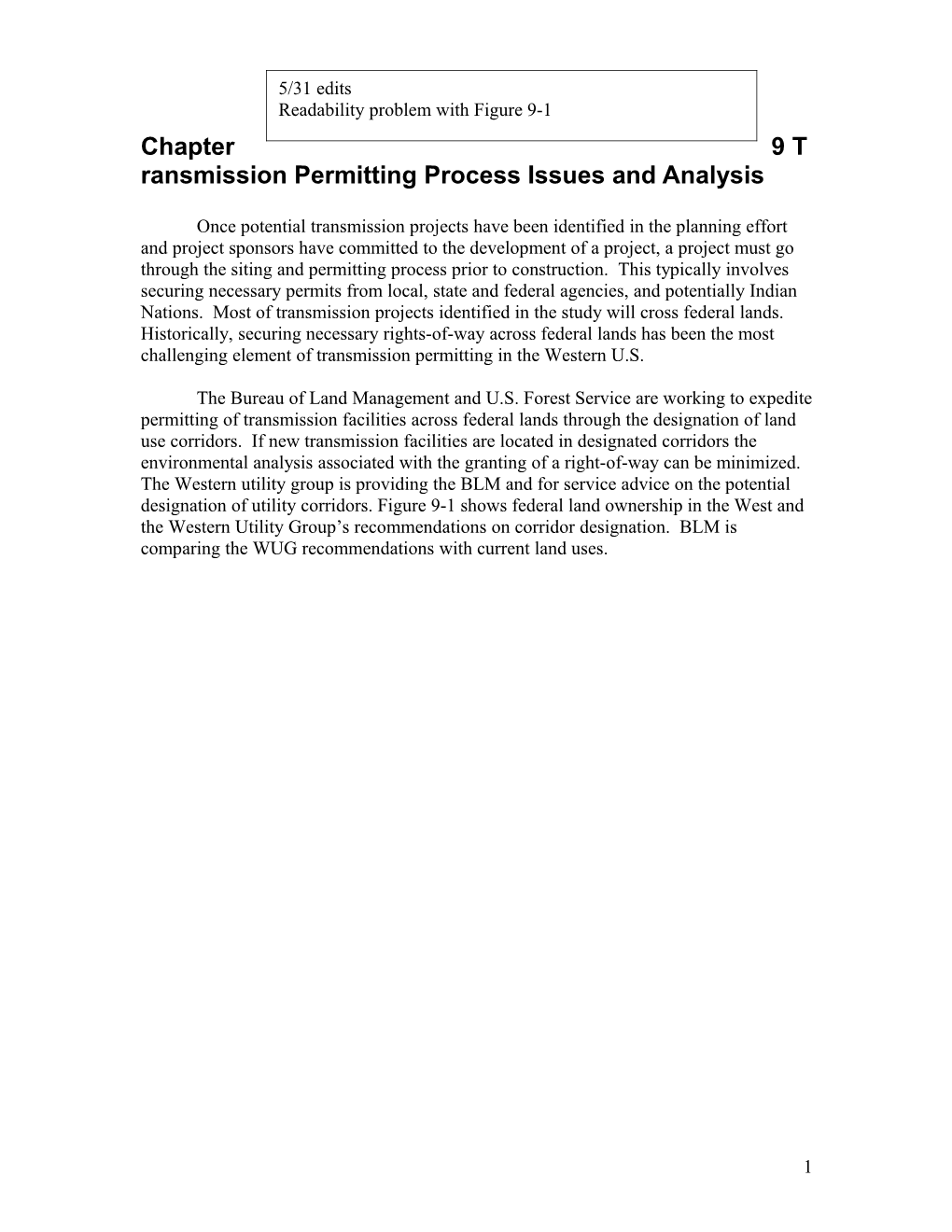 Chapter 9 Transmission Permitting Process Issues and Analysis