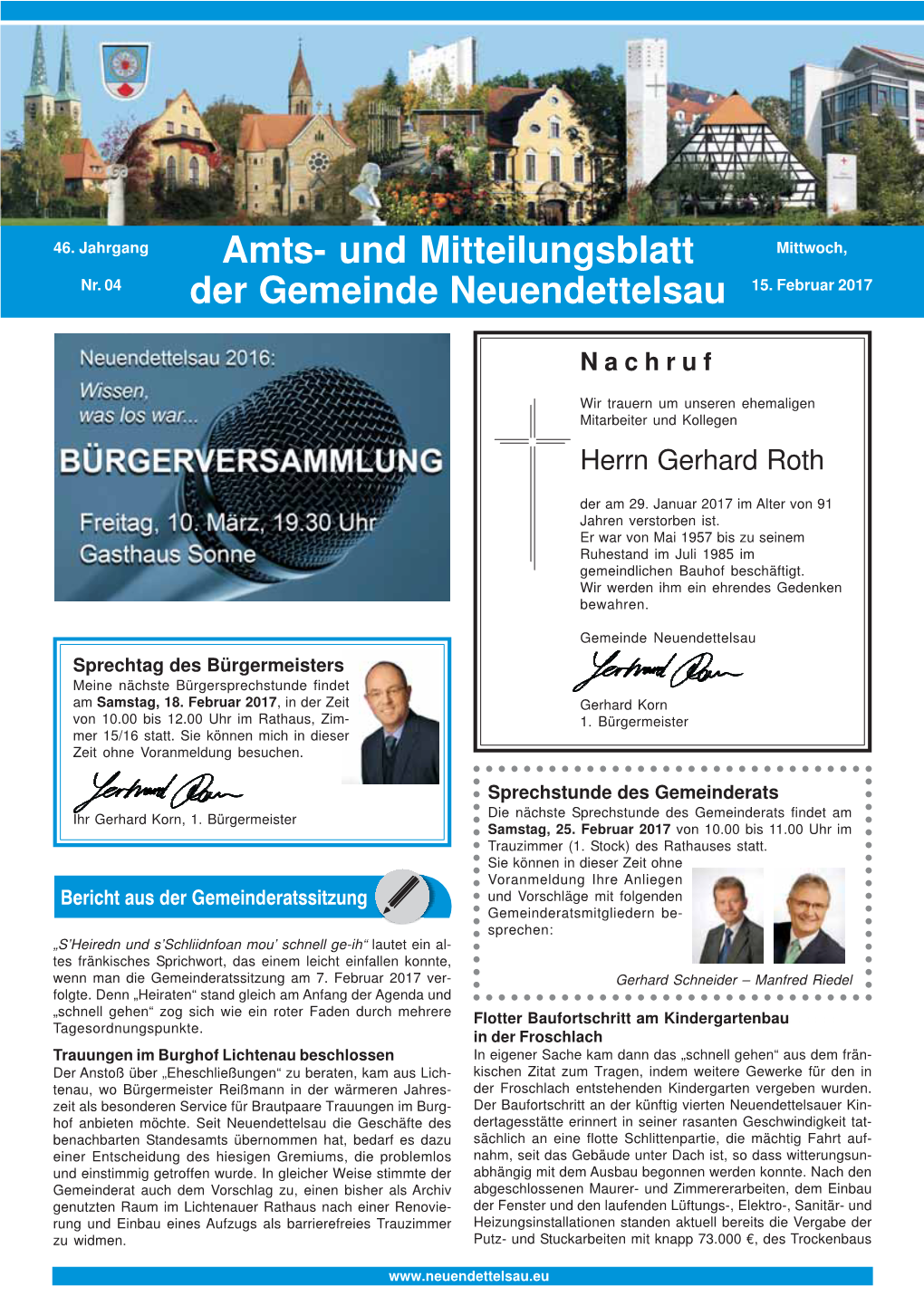 Und Mitteilungsblatt Der Gemeinde Neuendettelsau 1