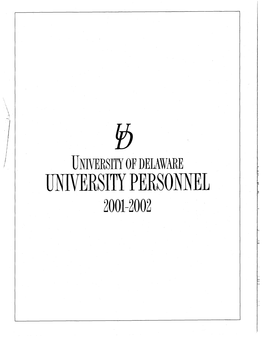 UNIVERSITY PERSONNEL [ R 2001-2002 L