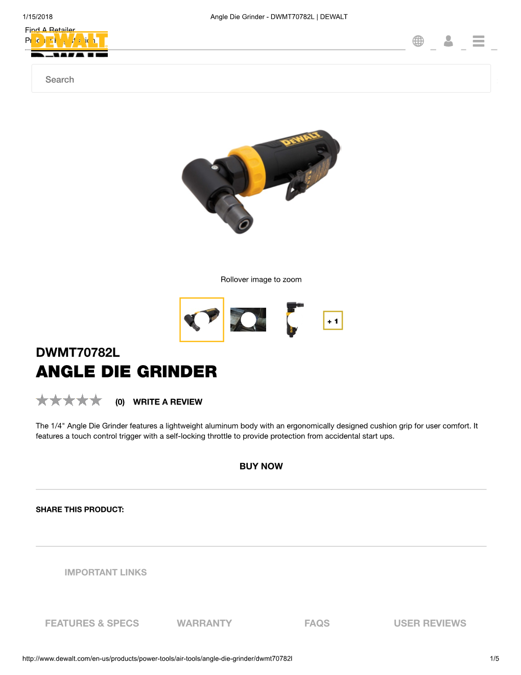 Angle Die Grinder - DWMT70782L | DEWALT Find a Retailer Product Registration C N M