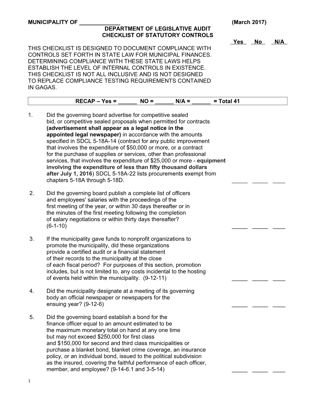 Department of Legislative Audit