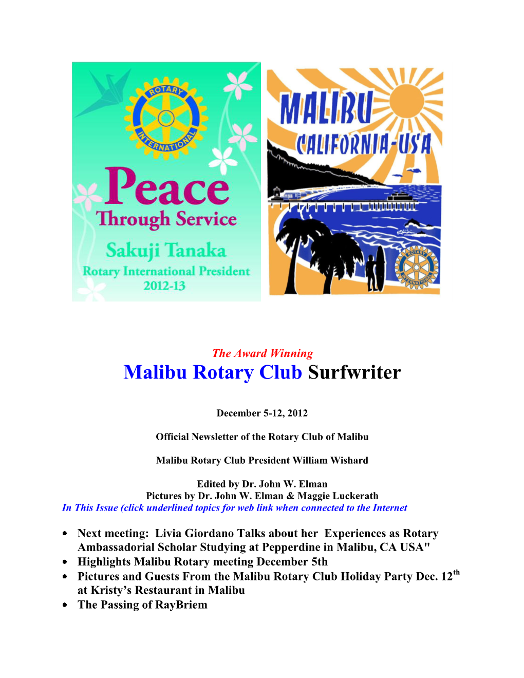 Malibu Rotary Club Surfwriter