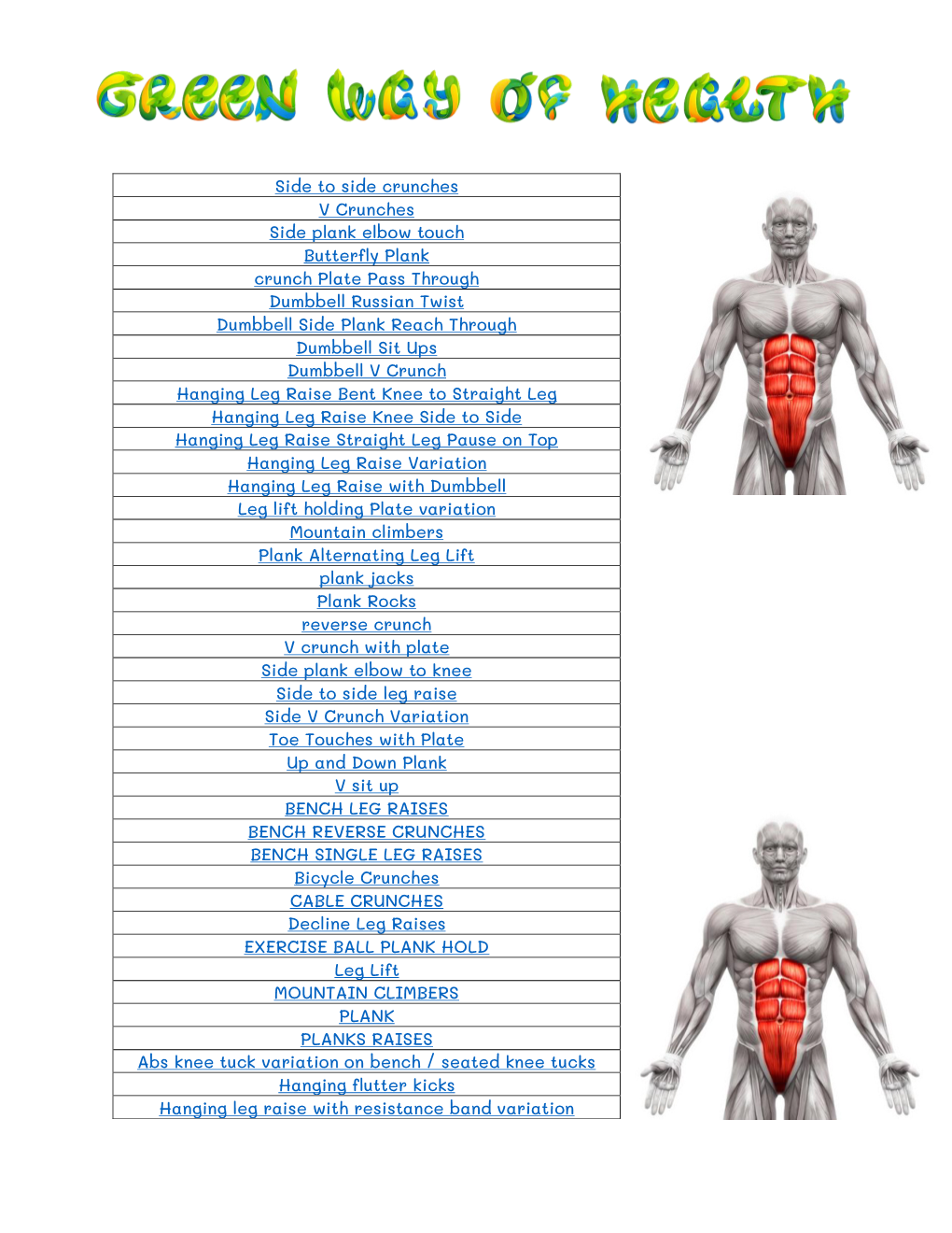 Workouts (PDF)