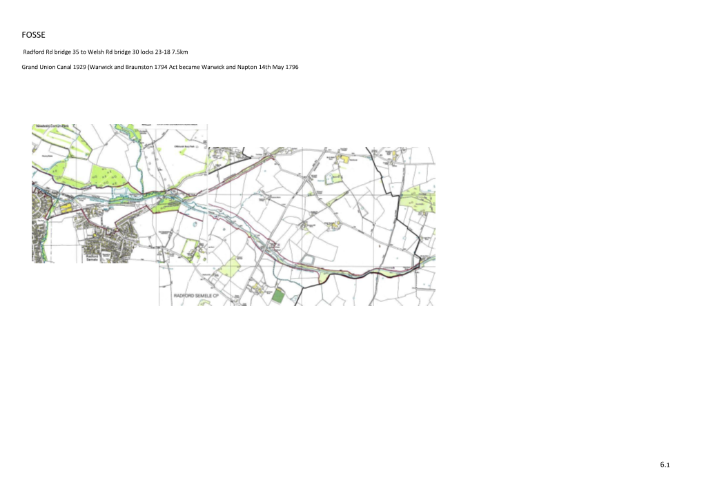 Radford Rd Bridge 35 to Welsh Rd Bridge 30 Locks 23-18 7.5Km Grand Union Canal 1929 (Warwick and Napton Canal 1794)