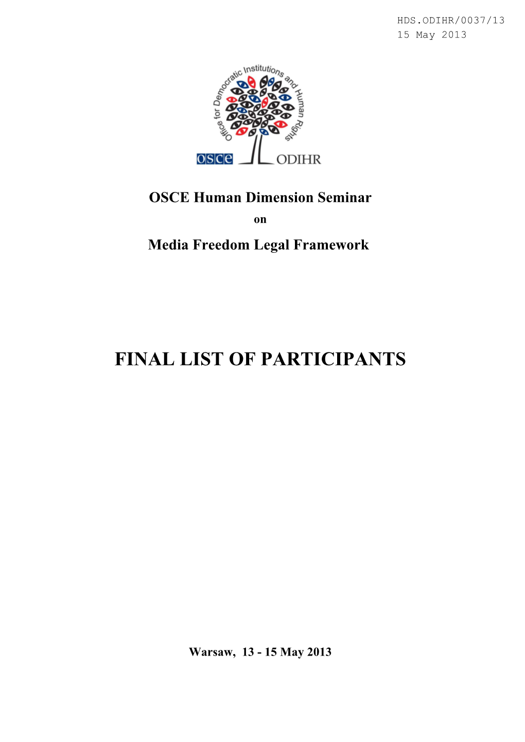 Final List of Participants