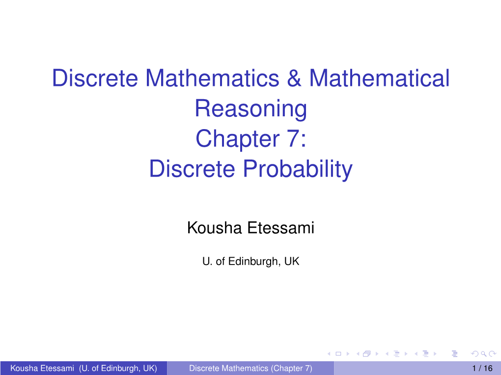 Discrete Mathematics & Mathematical Reasoning Chapter 7