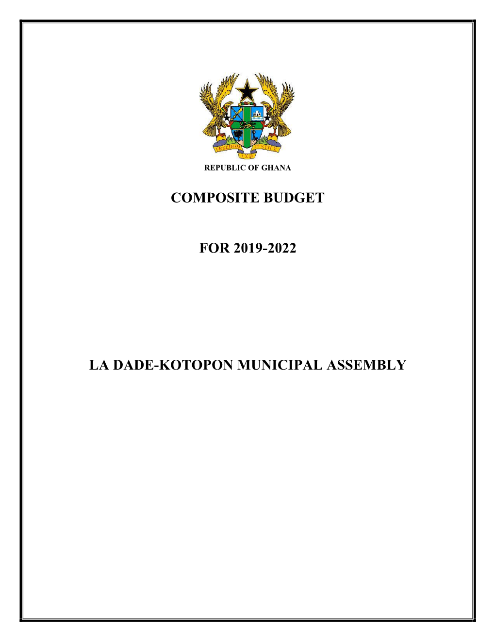 Composite Budget for 2019-2022 La Dade-Kotopon