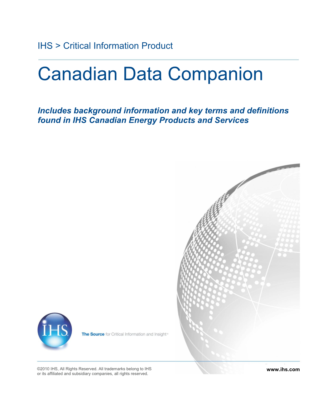 IHS > Critical Information Product