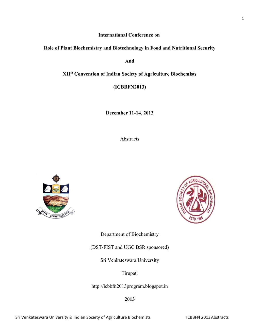 Role of Plant Biochemistry and Biotechnology in Food and Nutritional Security