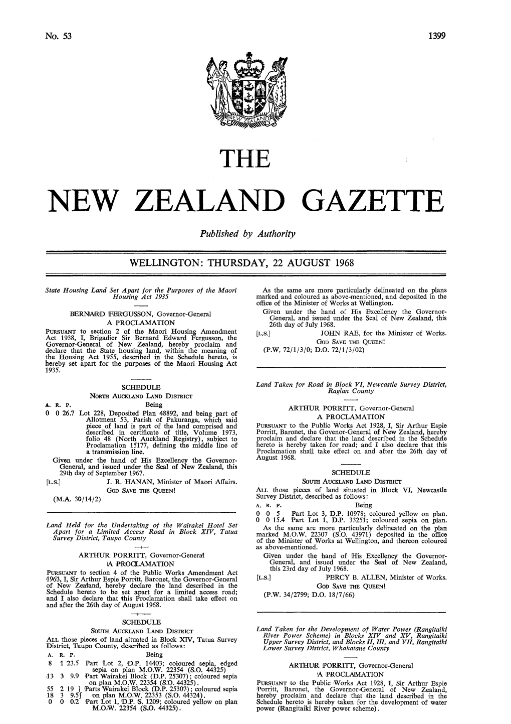 NEW ZEALAND GAZETTE Published by Authority