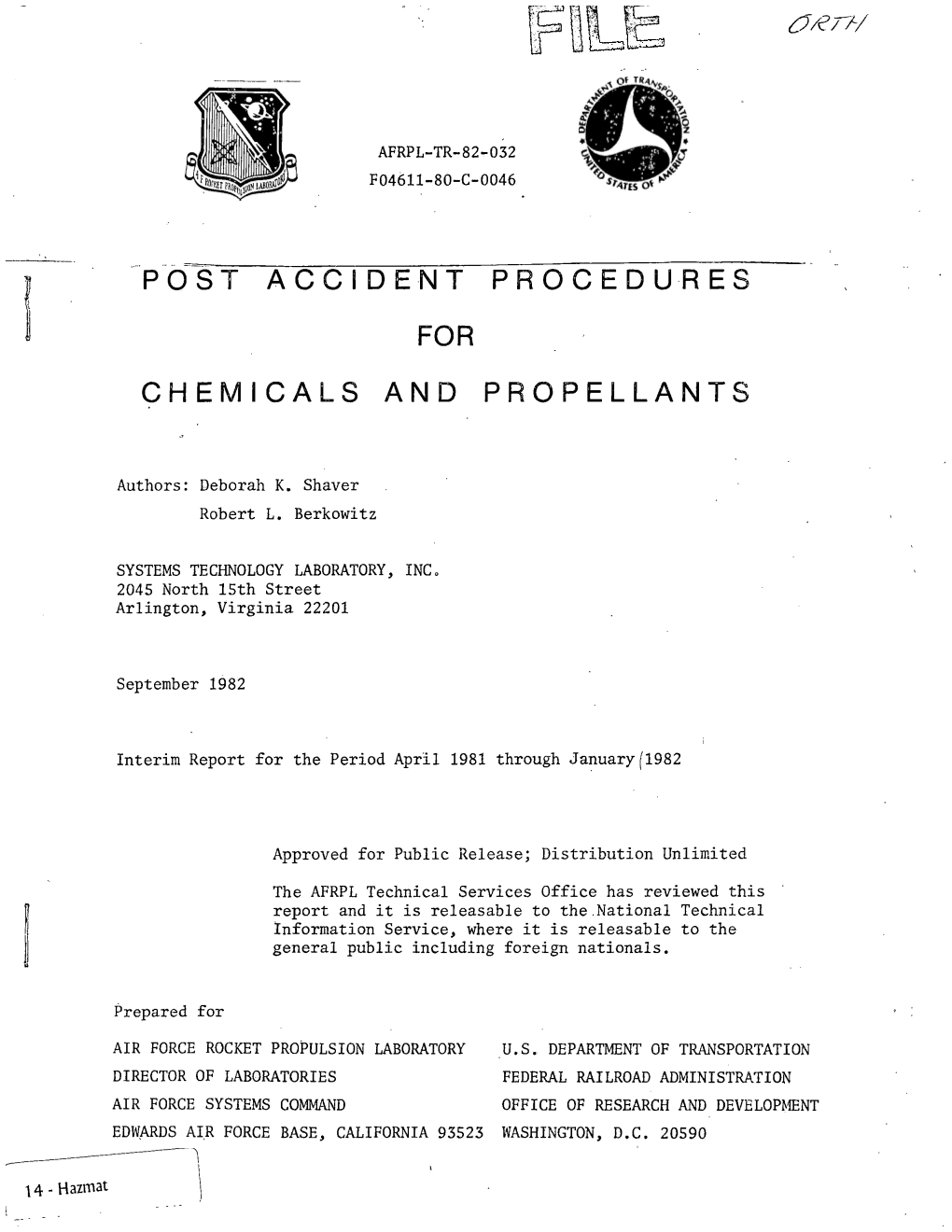 1982 Post Accident Procedures for Chemicals and Propell.Pdf