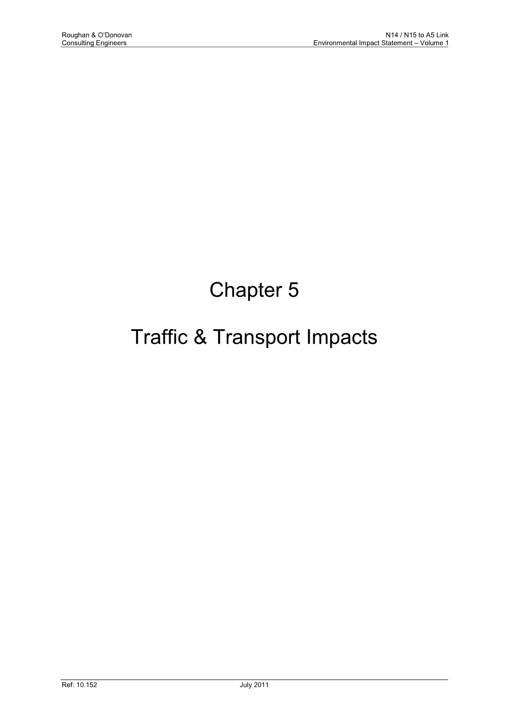 Chapter 5 Traffic & Transport Impacts