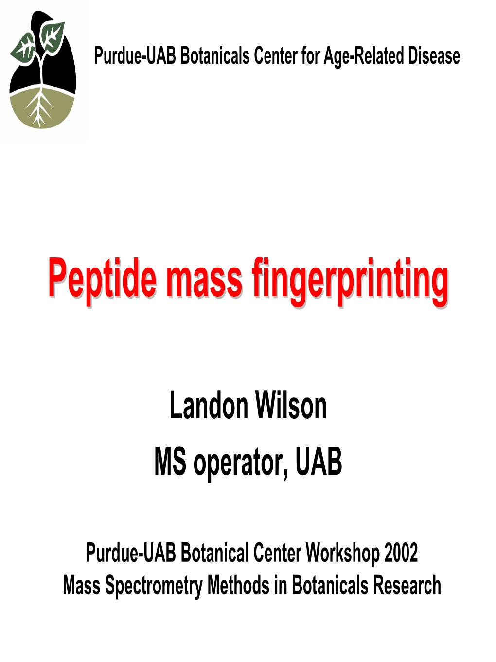 Peptide Mass Fingerprinting