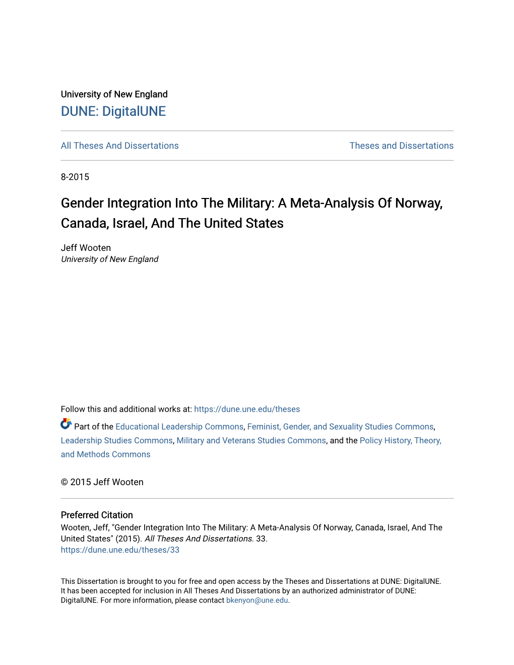 Gender Integration Into the Military: a Meta-Analysis of Norway, Canada, Israel, and the United States