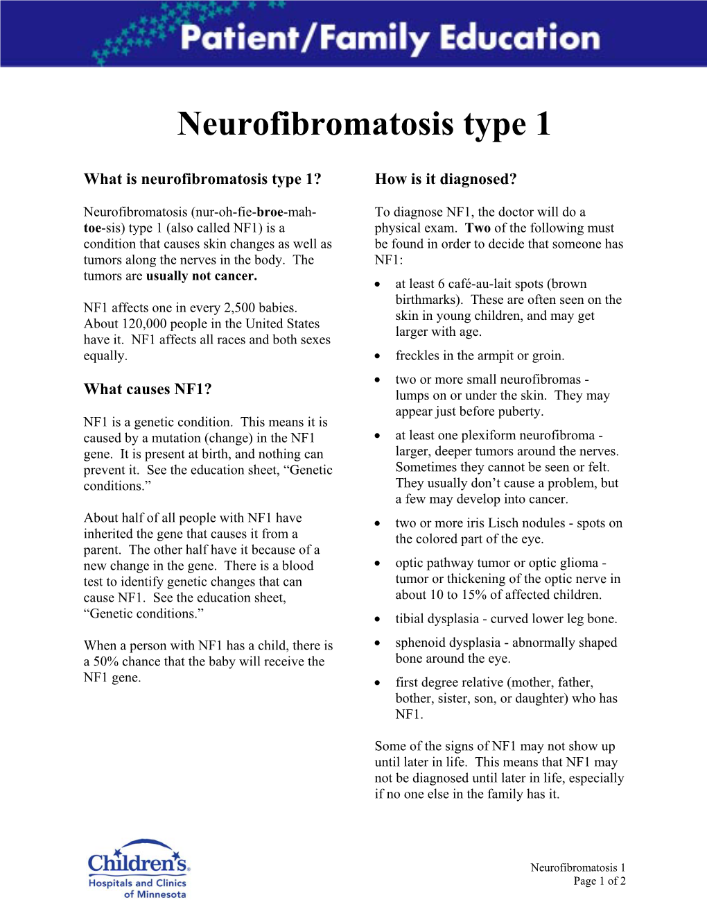 Neurofibromatosis Type 1