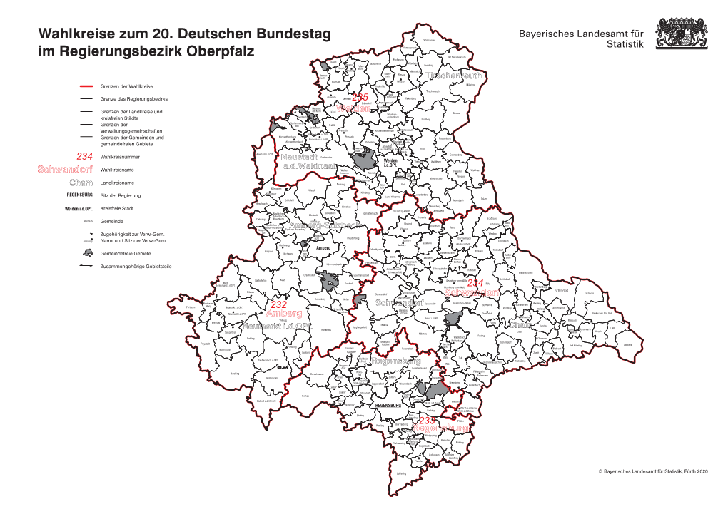 Wahlkreise Zum 20. Deutschen Bundestag Im Regierungsbezirk