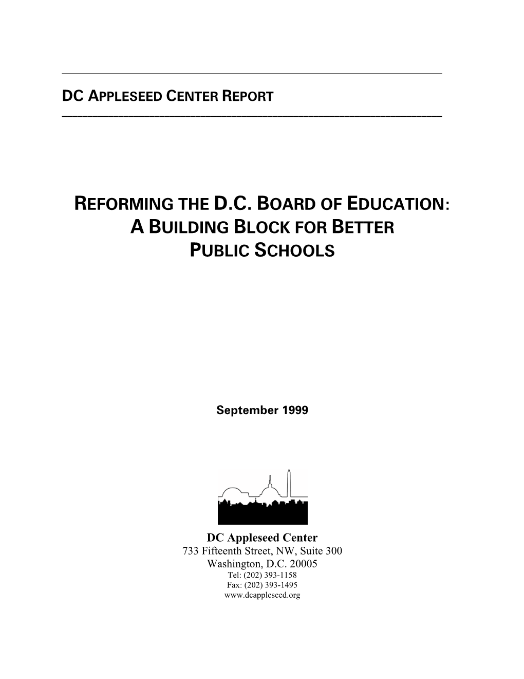Reforming the Dc Board of Education