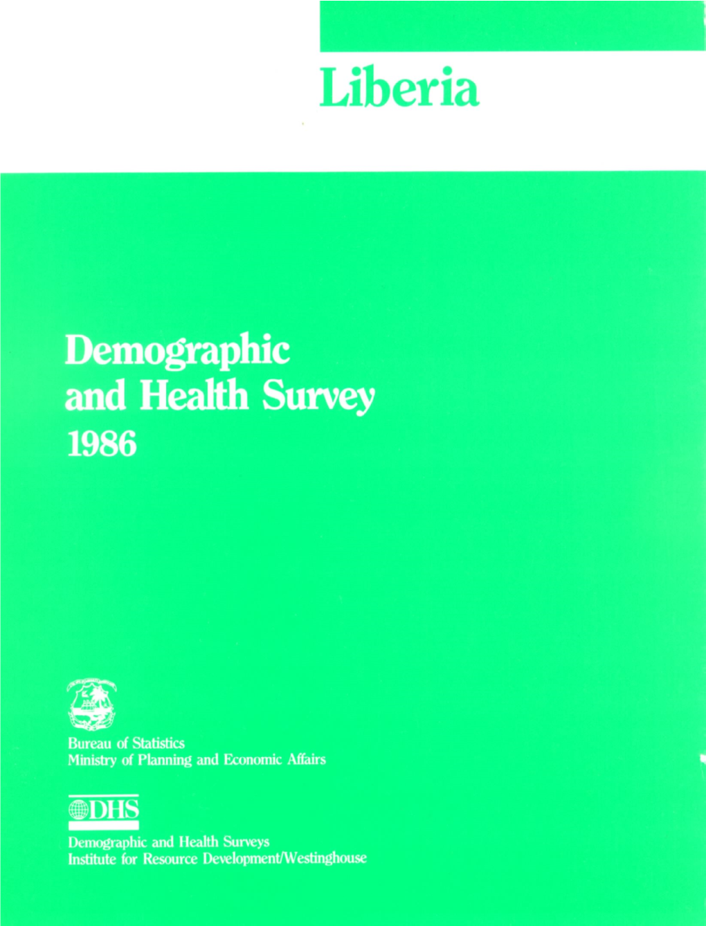 Liberia Demographic and Health Survey 1986 [FR22]