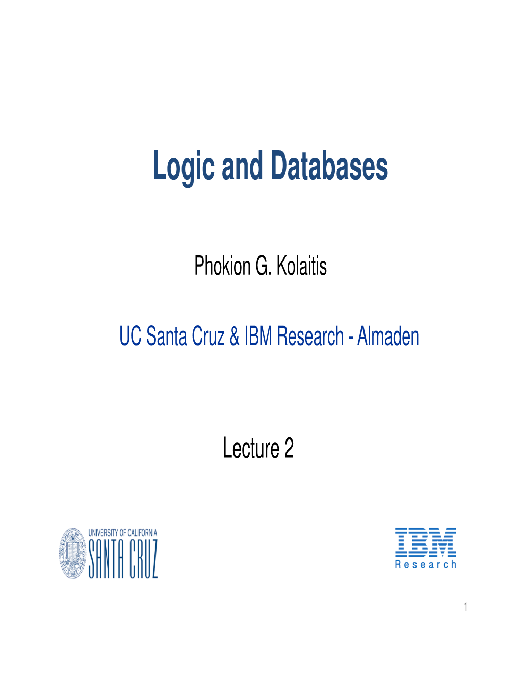 Logic and Databases II