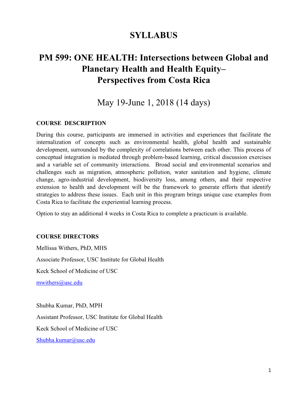 Intersections Between Global and Planetary Health and Health Equity– Perspectives from Costa Rica