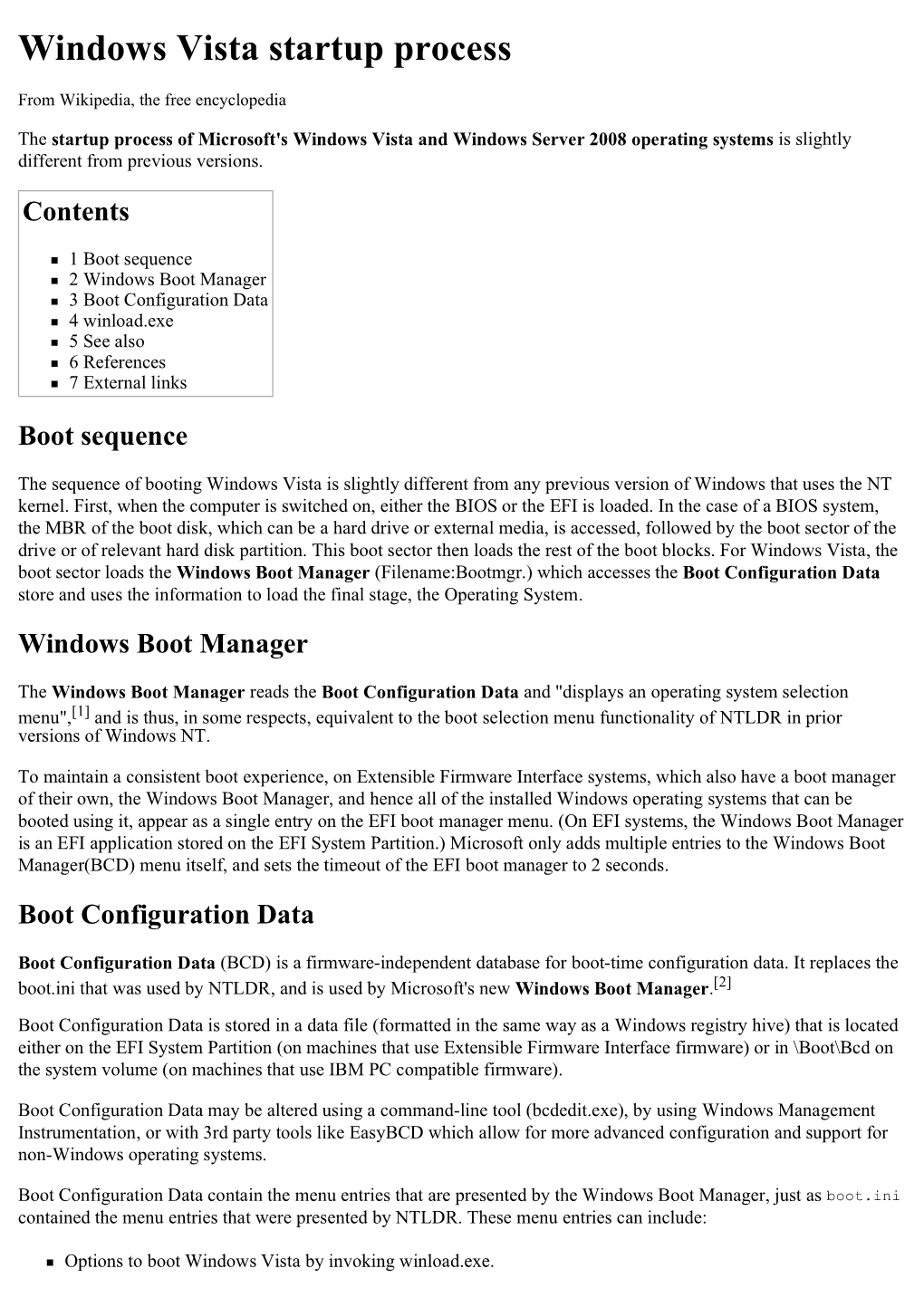 Windows Vista Startup Process