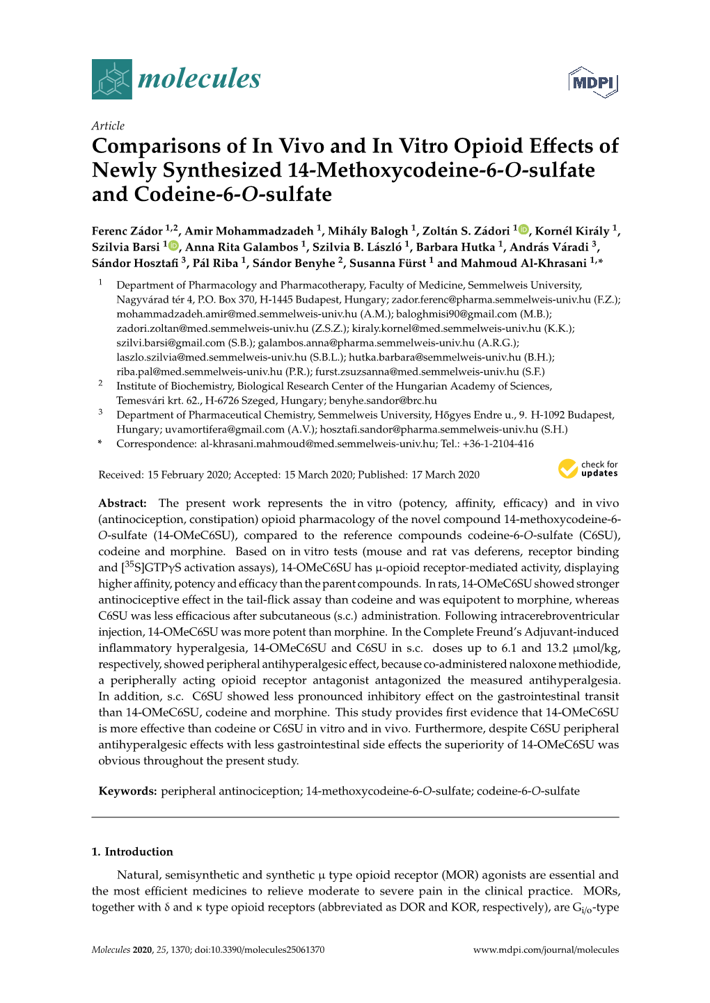 Comparisons of in Vivo and in Vitro Opioid Effects of Newly Synthesized