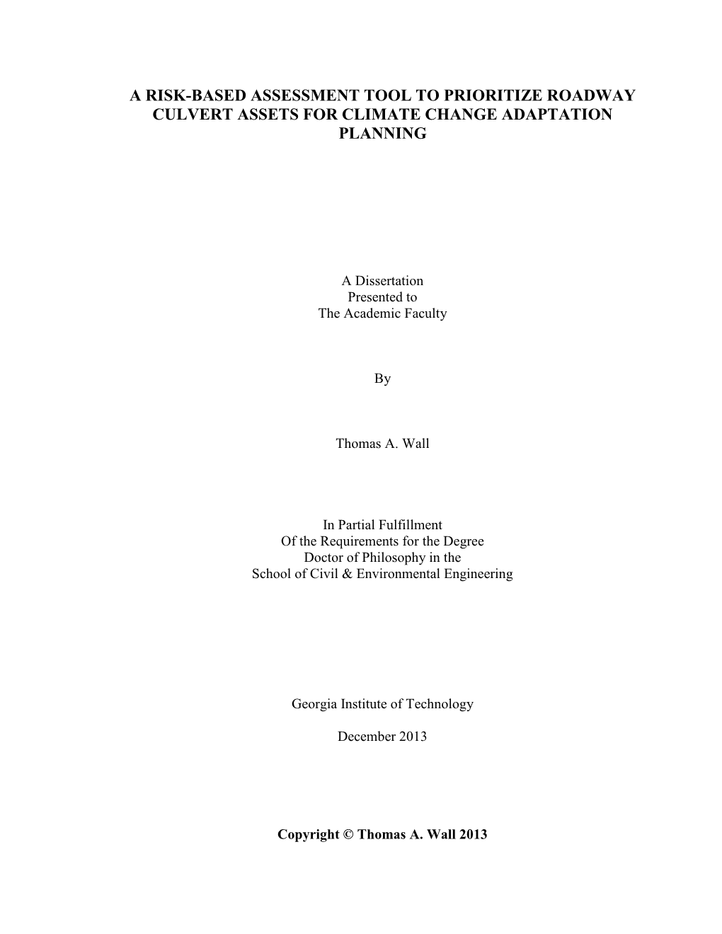 A Risk-Based Assessment Tool to Prioritize Roadway Culvert Assets for Climate Change Adaptation Planning