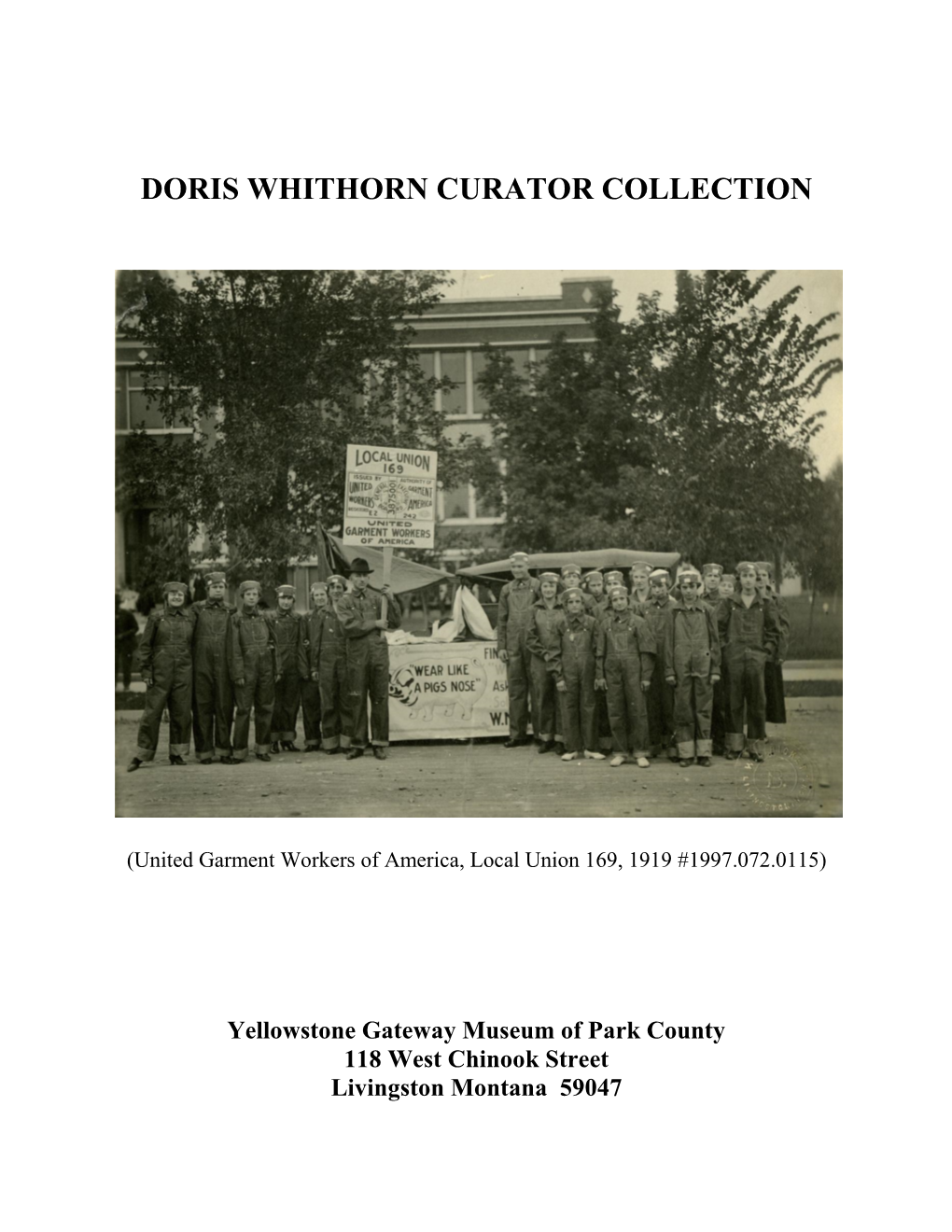 Doris Whithorn Curator Collection