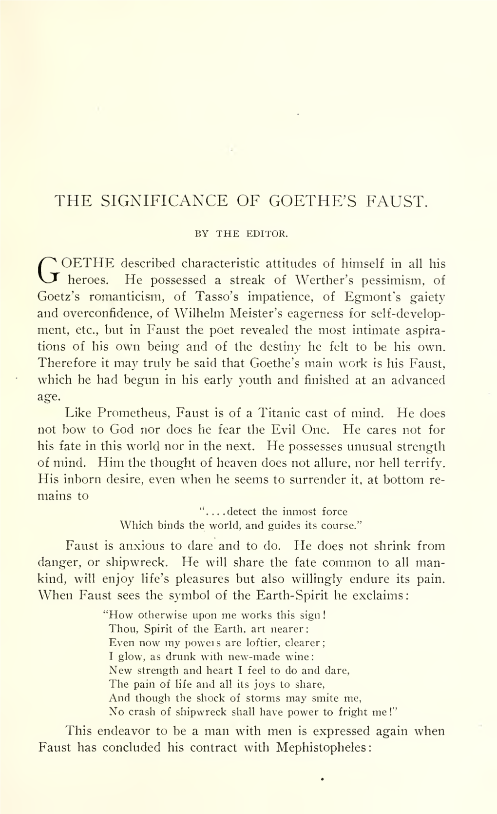 The Significance of Goethe's Faust. (Illustrated.)