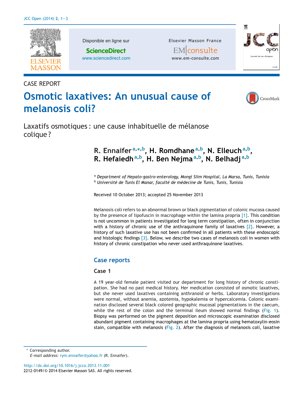 Osmotic Laxatives: an Unusual Cause of Melanosis Coli? 3