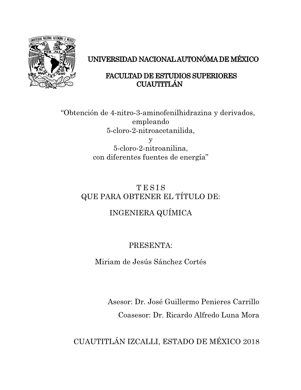 “Obtención De 4-Nitro-3-Aminofenilhidrazina Y Derivados, Empleando 5-Cloro-2-Nitroacetanilida, Y 5-Cloro-2-Nitroanilina, Con Diferentes Fuentes De Energía”