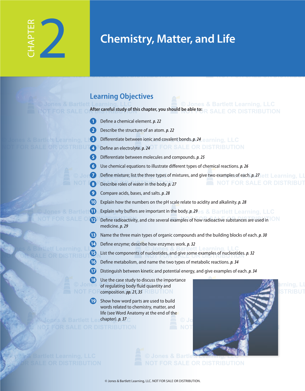 Chemistry, Matter, and Life (See Word Anatomy at the End of the © Jones & Bartlett Learning,Chapter)