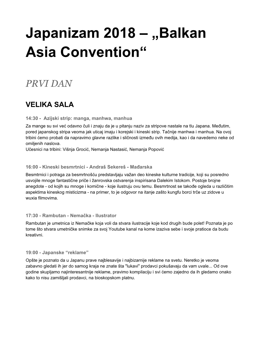 Japanizam 2018 – „Balkan Asia Convention“