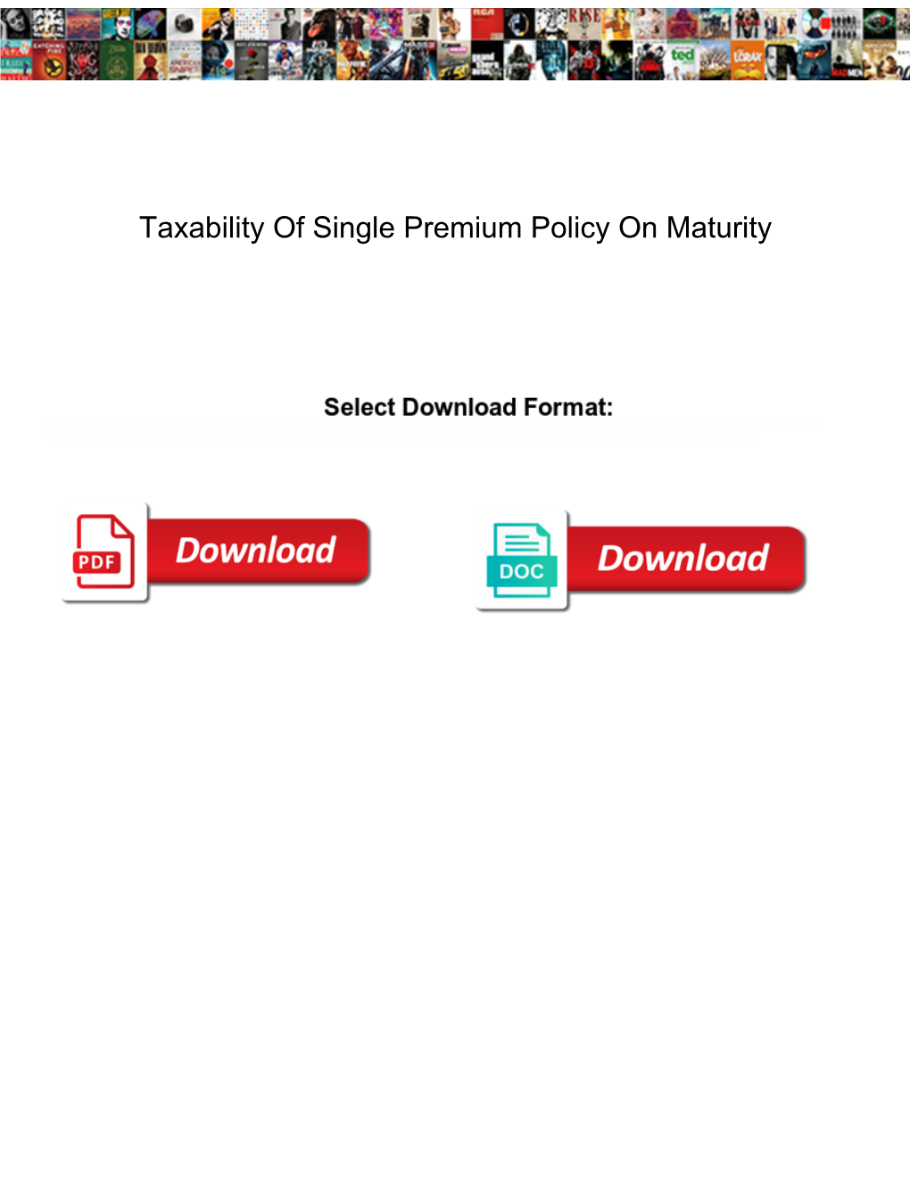 Taxability of Single Premium Policy on Maturity