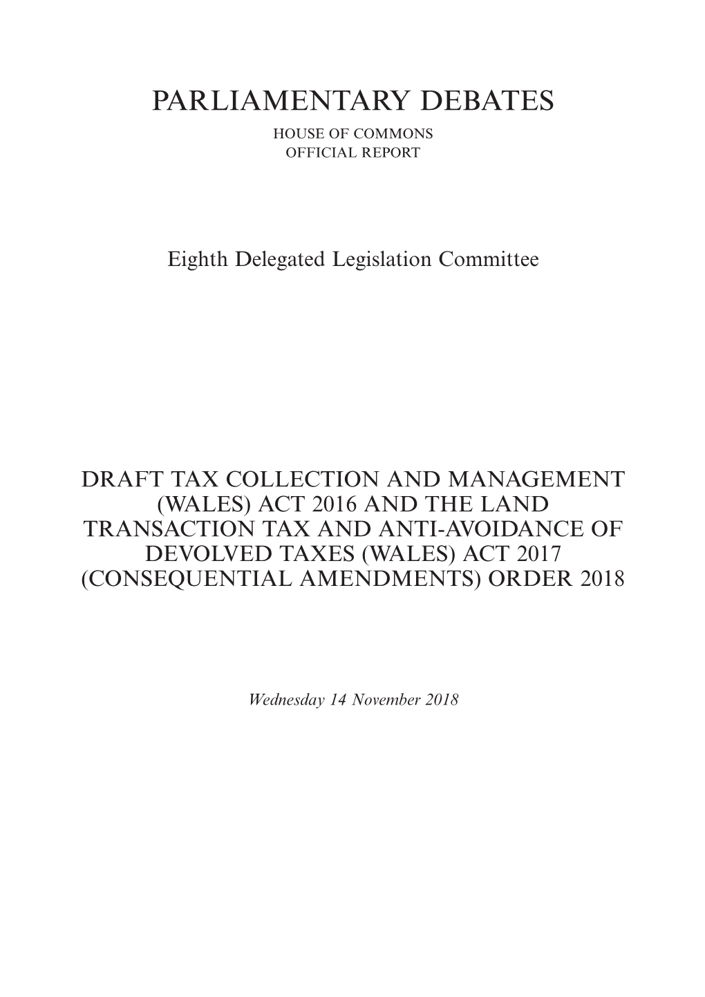 Draft Tax Collection and Management