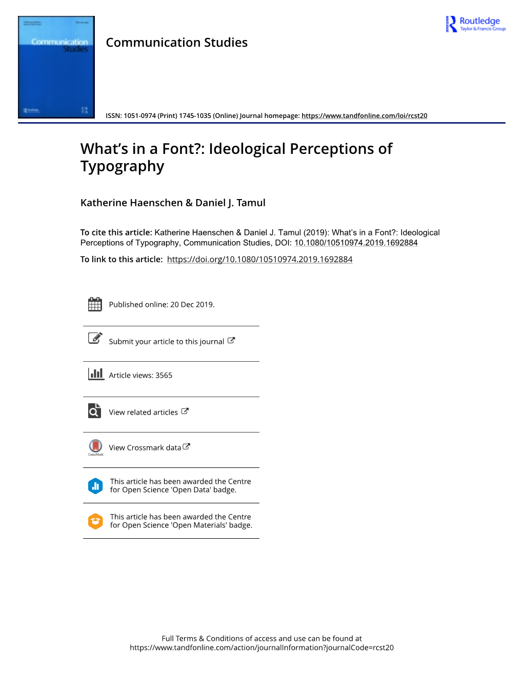 What's in a Font?: Ideological Perceptions of Typography