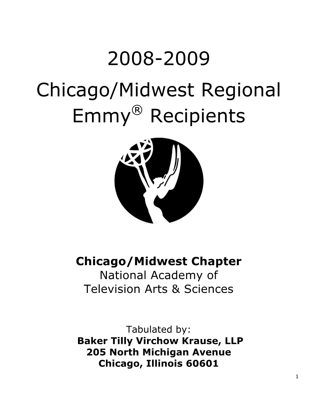 2008-2009 Chicago/Midwest Regional Emmy Recipients