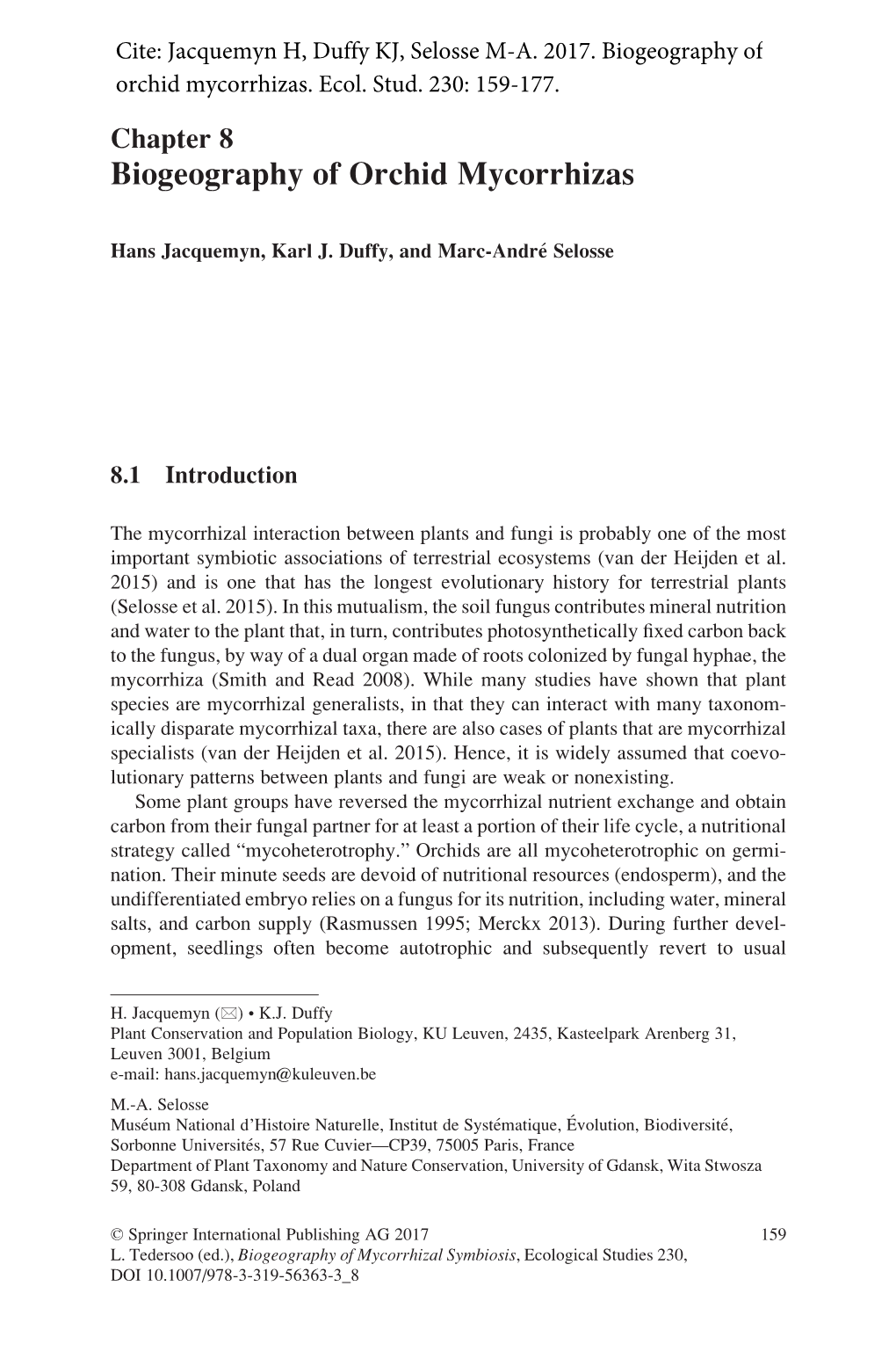 Biogeography of Orchid Mycorrhizas