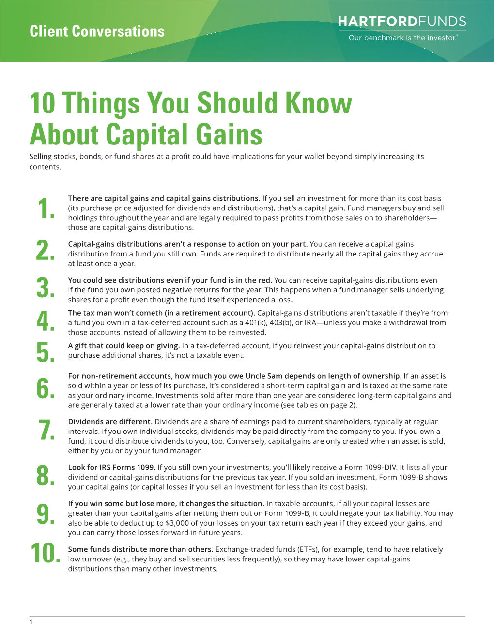 10 Things You Should Know About Capital Gains