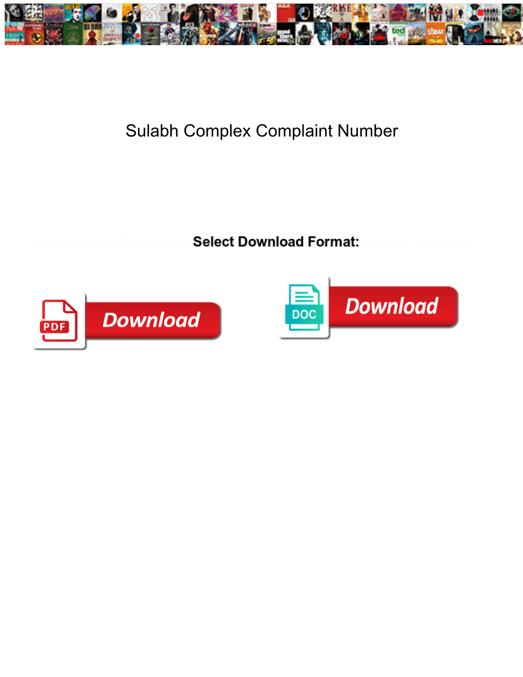 Sulabh Complex Complaint Number