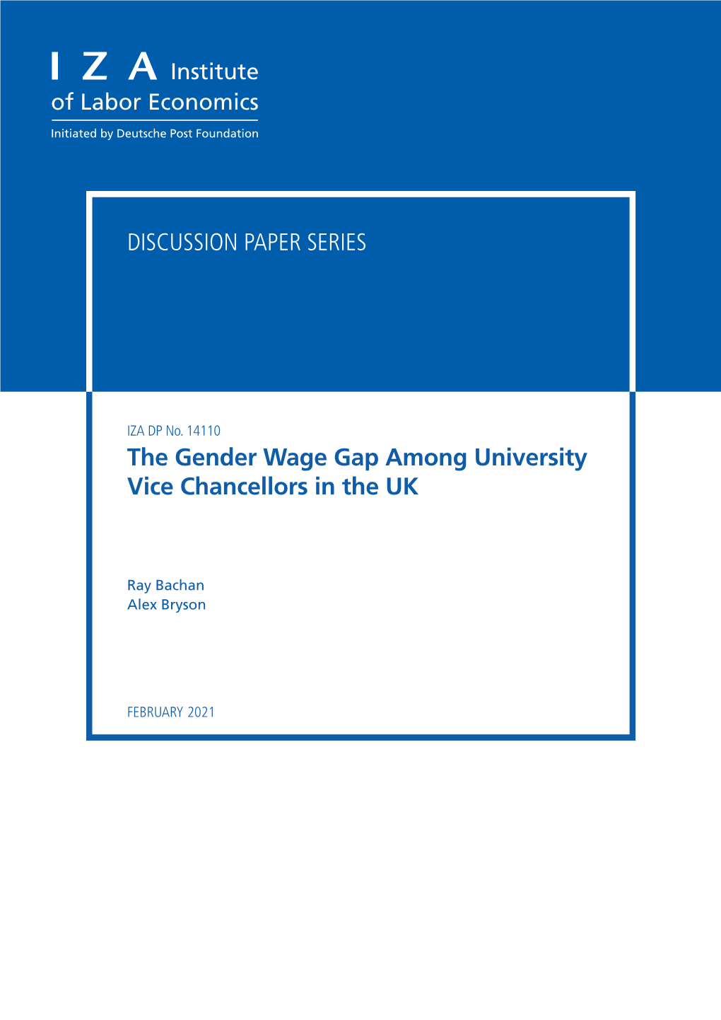 The Gender Wage Gap Among University Vice Chancellors in the UK